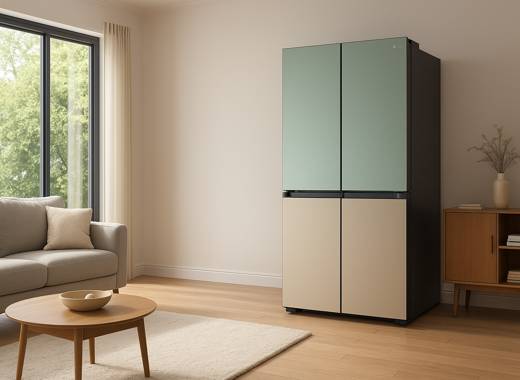 LG 냉장고 오브제 디오스 870L, 거실에 자연스럽게 어울리는 모습