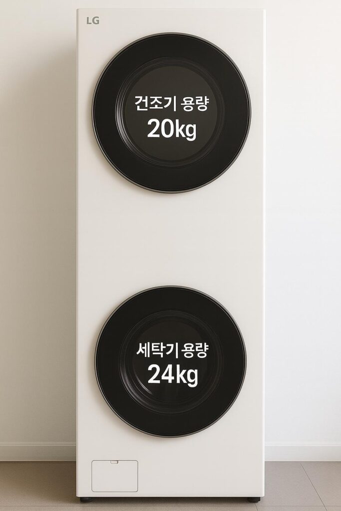 LG 워시타워 W20WHN, 화이트 컬러 대용량 세탁기 건조기 일체형 가전