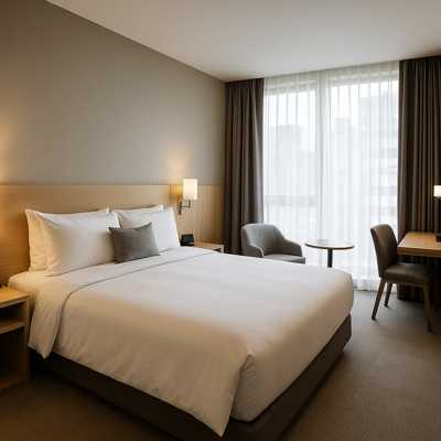 Sotetsu Hotels The Splaisir Seoul Myeongdong room interior with city view, Seoul hotel