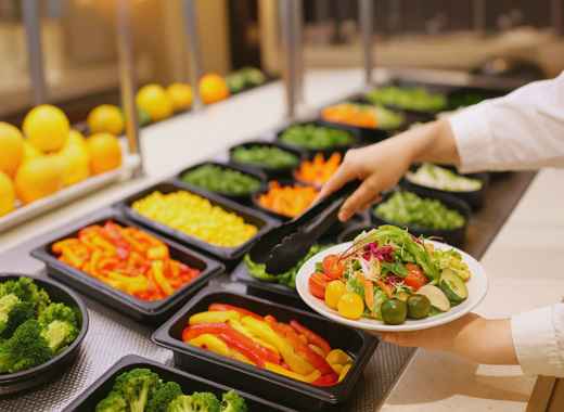 도쿄 호텔 호텔 그레이서리 신주쿠의 조식 샐러드 뷔페 모습