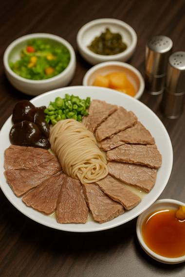 Seoul food Korean beef and noodle dish served at Woodo Ok Samsung Main Branch near Bongeunsa Temple