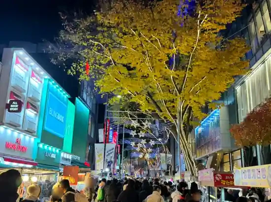 Myeongdong night market street scene for where to stay in seoul myeongdong base, Seoul, South Korea