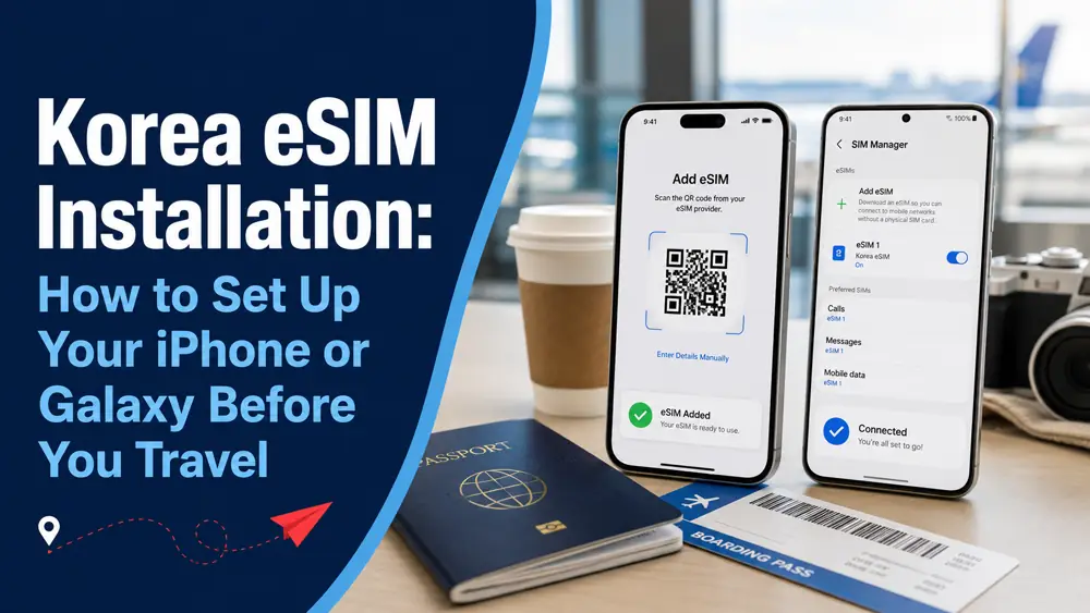 Korea eSIM installation on iPhone and Galaxy before traveling to South Korea