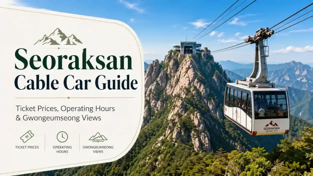 Seoraksan Cable Car guide with scenic rocky peaks and Gwongeumseong Fortress views