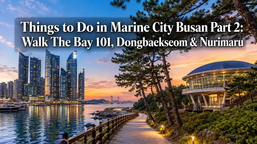 Things to do in Marine City Busan including The Bay 101, Dongbaekseom coastal walk, and Nurimaru APEC House.