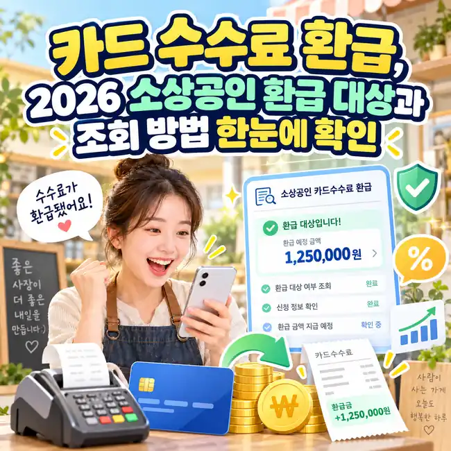 소상공인이 카드 수수료 환급 대상과 조회 방법을 확인하는 모습