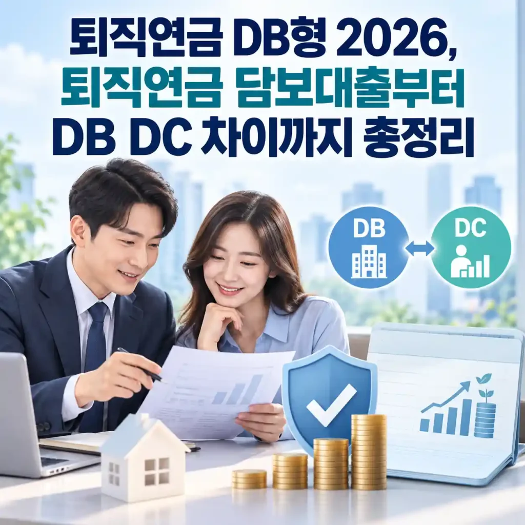 퇴직연금 DB형 2026 담보대출과 DB DC 차이를 안내하는 이미지