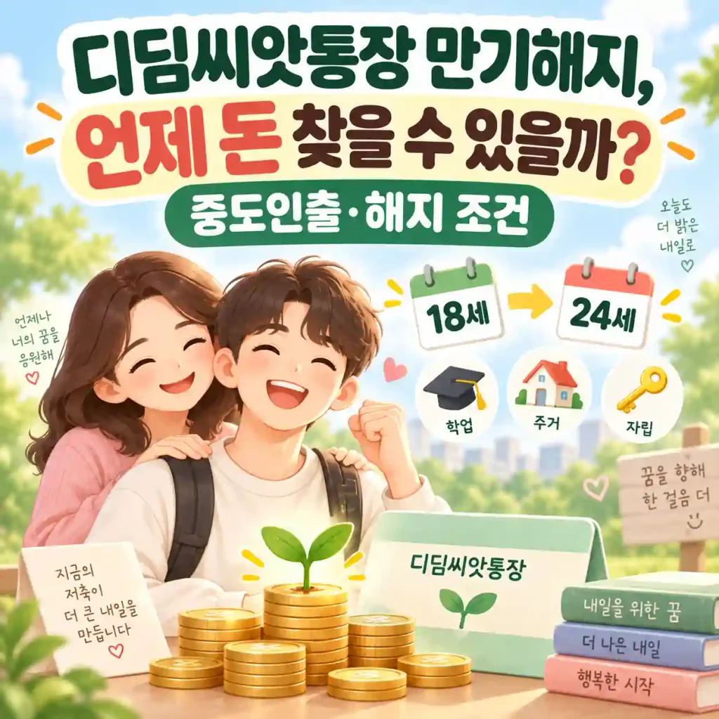 디딤씨앗통장 만기해지 가능 시기와 중도인출 해지 조건 안내