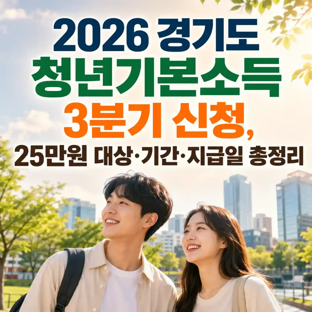 2026 경기도 청년기본소득 3분기 신청 대상과 25만원 지급일을 안내하는 이미지