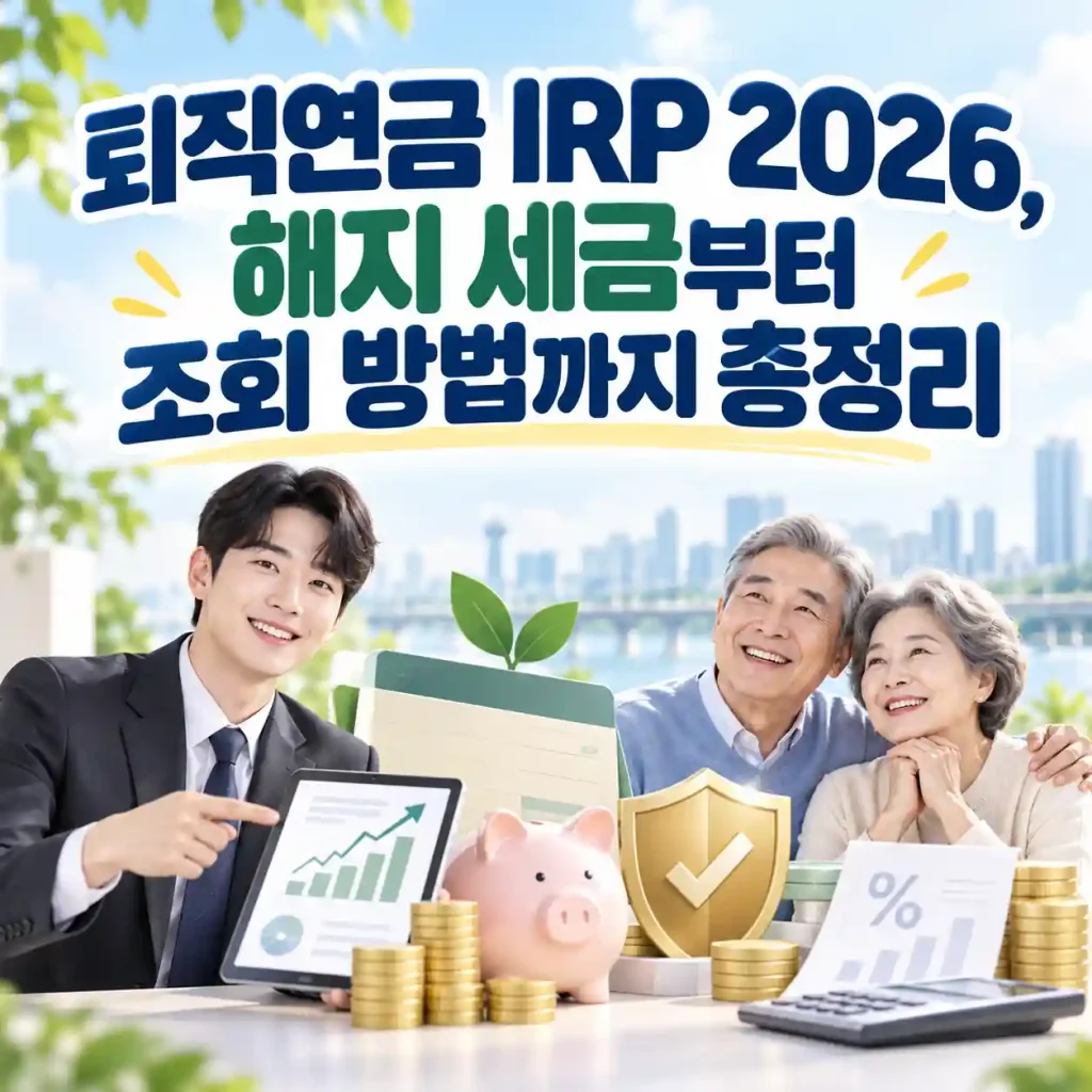 퇴직연금 IRP 2026 해지 세금과 조회 방법을 안내하는 이미지