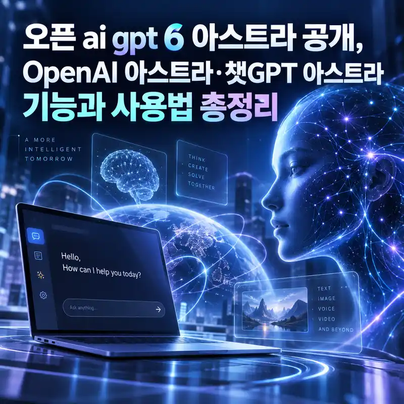 오픈 ai gpt 6 아스트라 기능과 사용법을 소개하는 AI 이미지