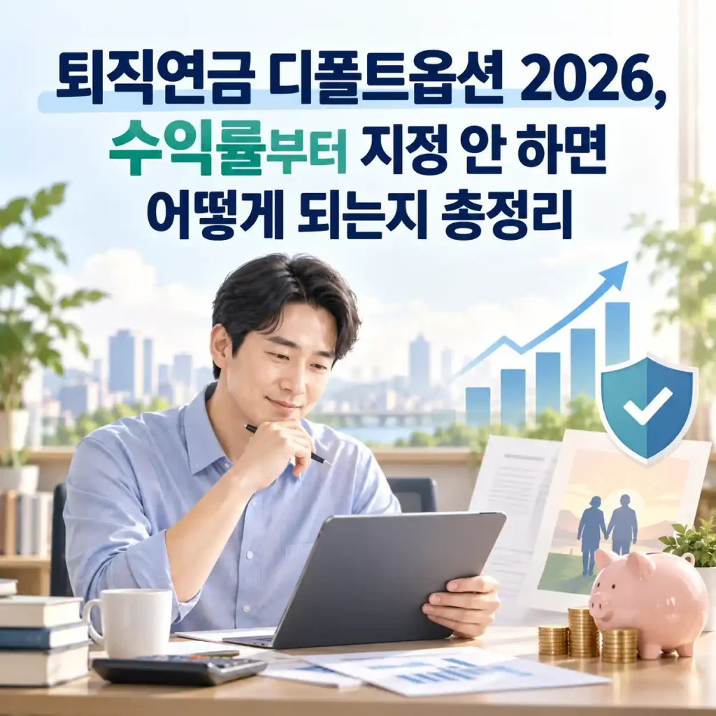 퇴직연금 디폴트옵션 2026 수익률과 지정 방법을 안내하는 이미지