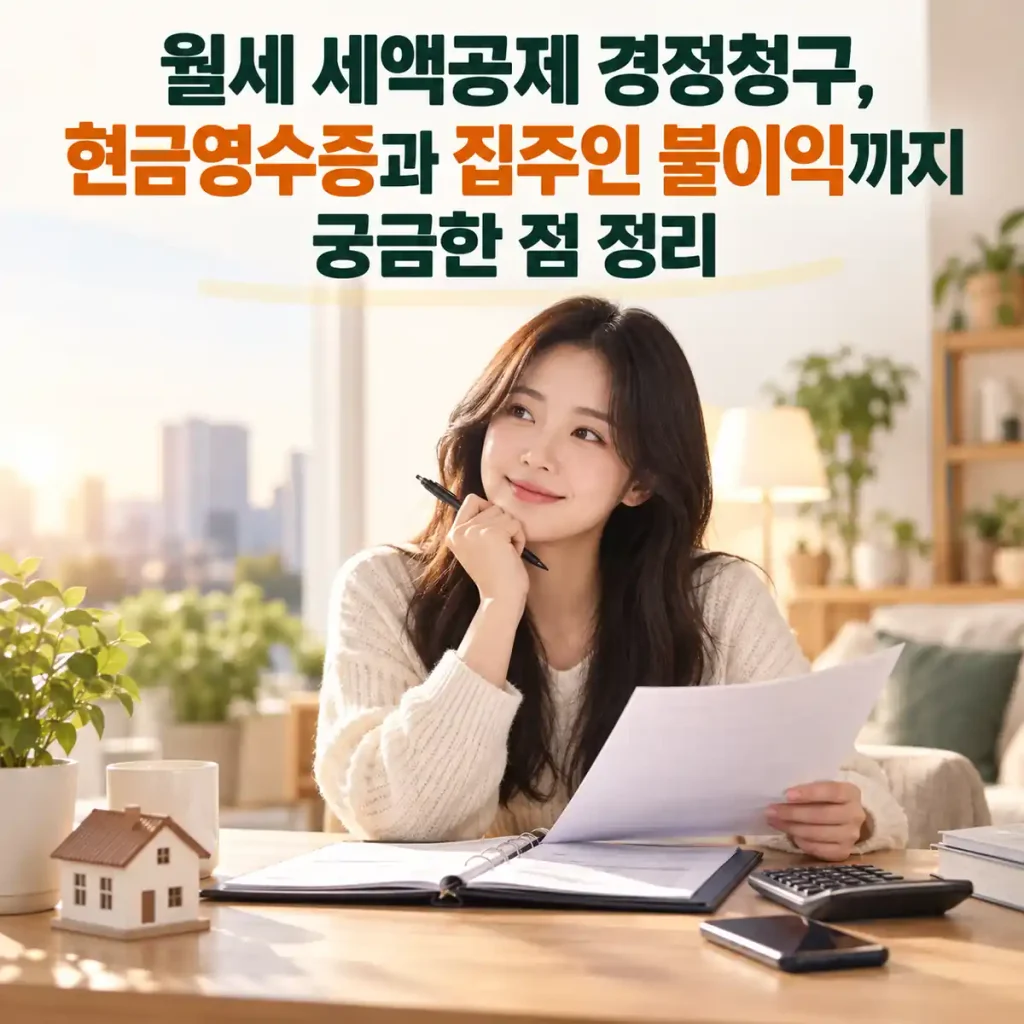 월세 세액공제 경정청구와 현금영수증, 집주인 불이익을 정리한 이미지
조금 더 짧게 쓰고 싶다면 대체텍스트는
