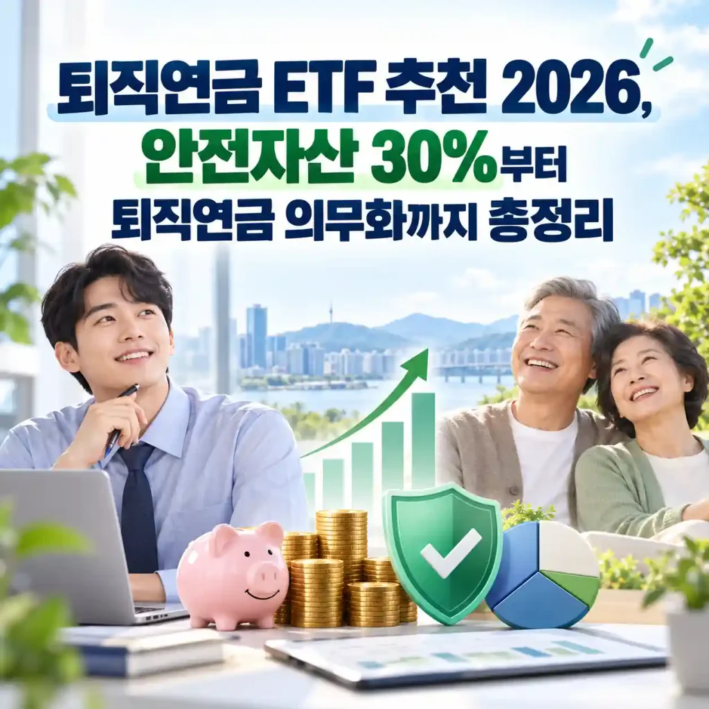 퇴직연금 ETF 추천 2026 안전자산 30%와 의무화 내용을 안내하는 이미지