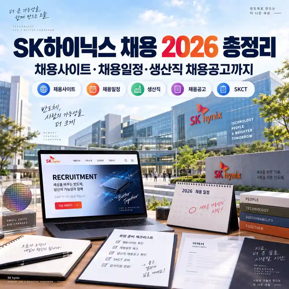 SK하이닉스 채용 2026 채용일정과 생산직 채용공고를 정리한 이미지
