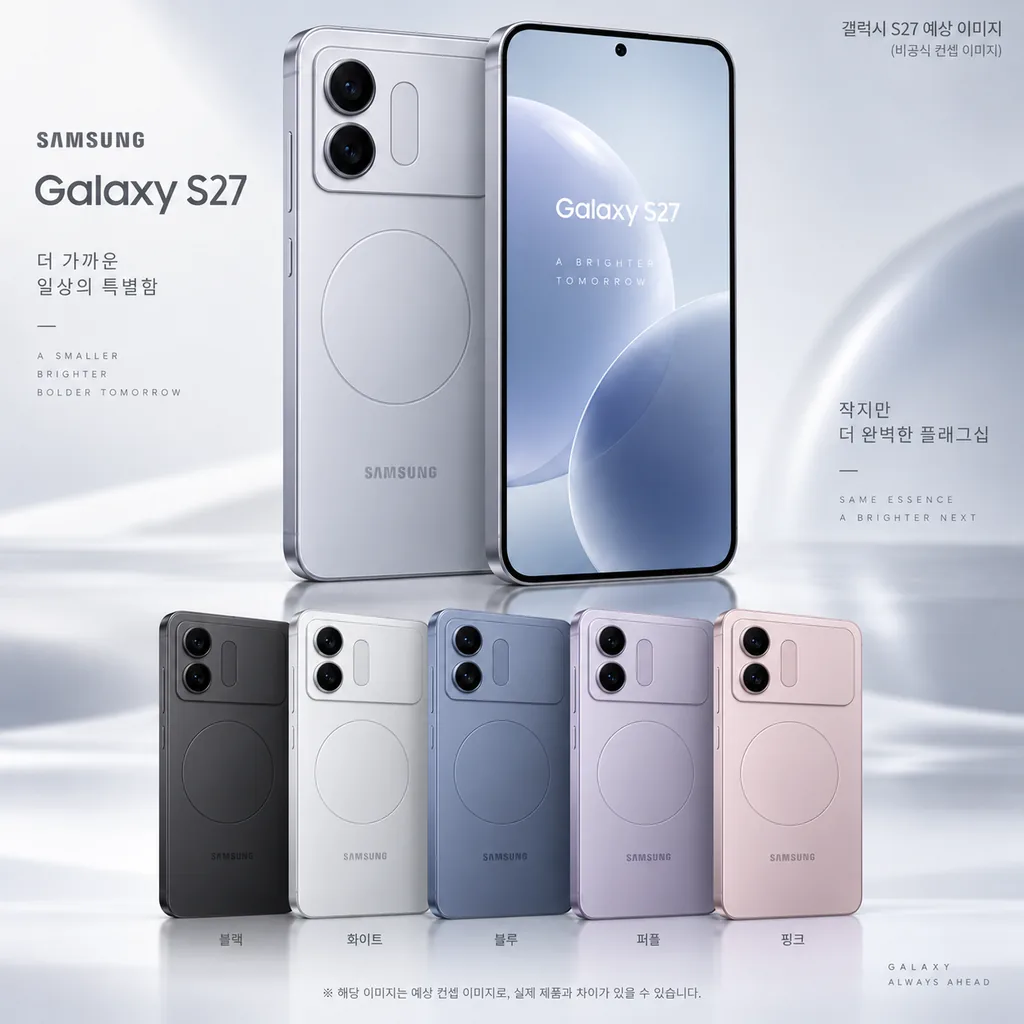 갤럭시 S27 출시일과 디자인, 색상 변화를 예상한 콘셉트 이미지