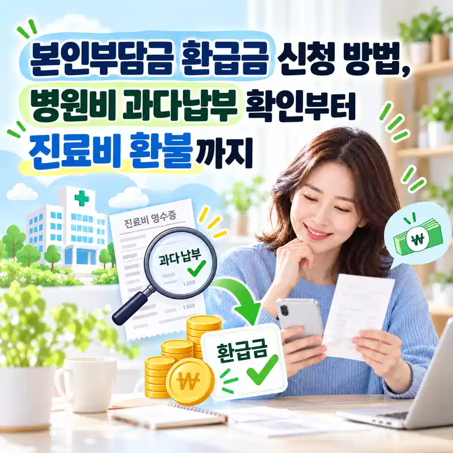 본인부담금 환급금 신청 방법과 병원비 과다납부 환불을 확인하는 모습