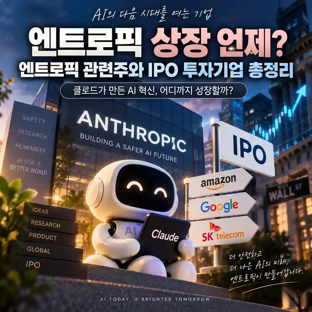 엔트로픽 상장 일정과 엔트로픽 관련주, IPO 투자기업을 정리한 이미지