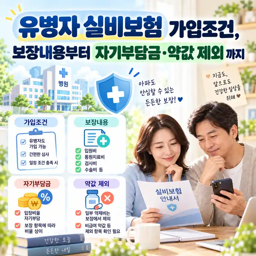 유병자 실비보험 가입조건과 보장내용, 자기부담금을 확인하는 모습