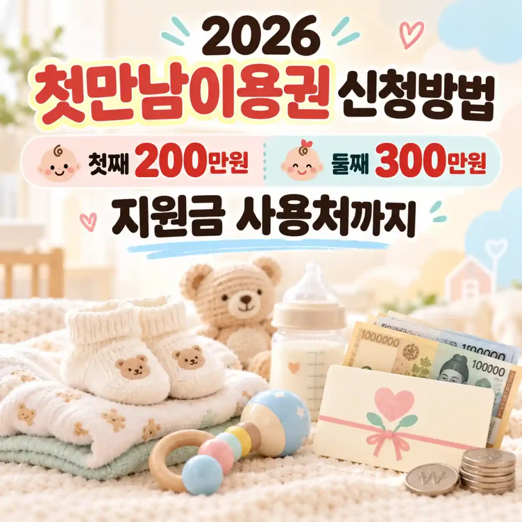 첫만남이용권 신청방법과 첫째 200만원, 둘째 300만원 지원금 사용처 안내 이미지