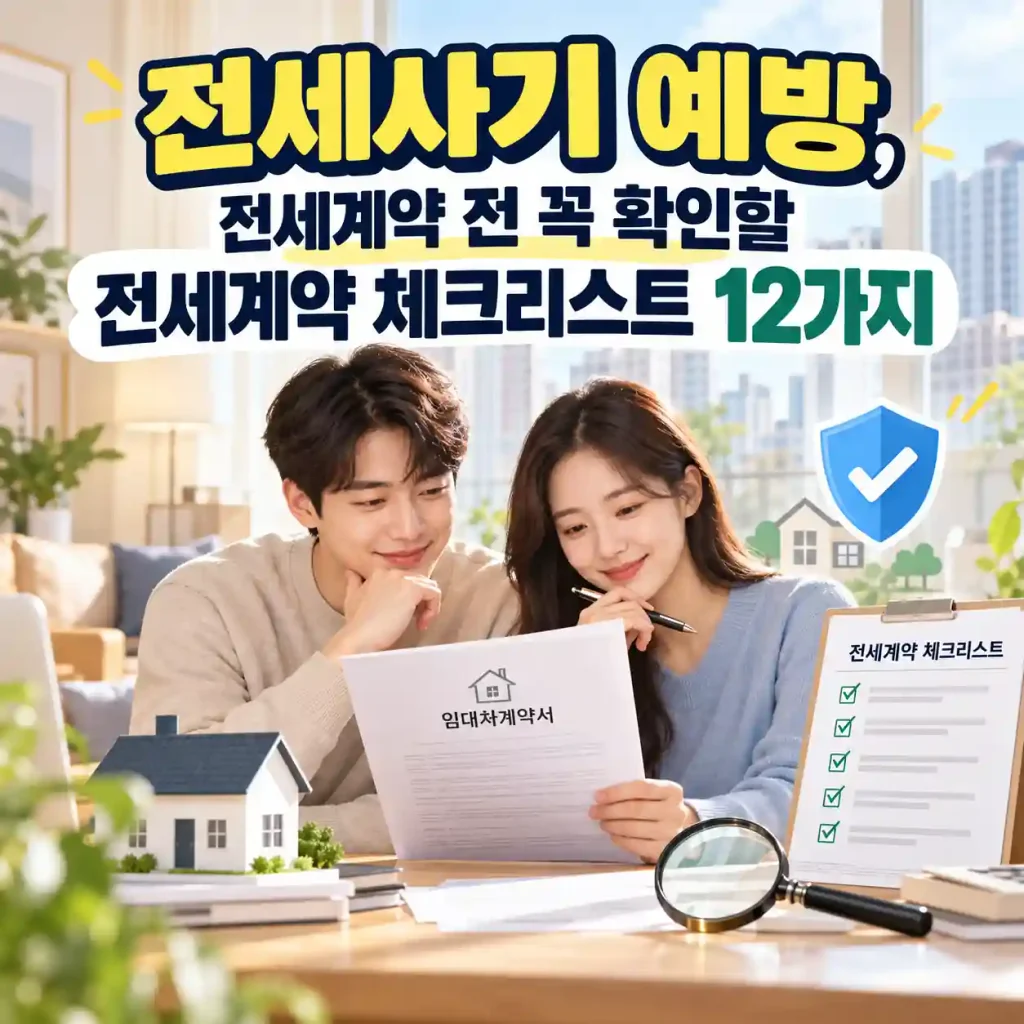전세사기 예방을 위해 전세계약 체크리스트를 확인하는 모습