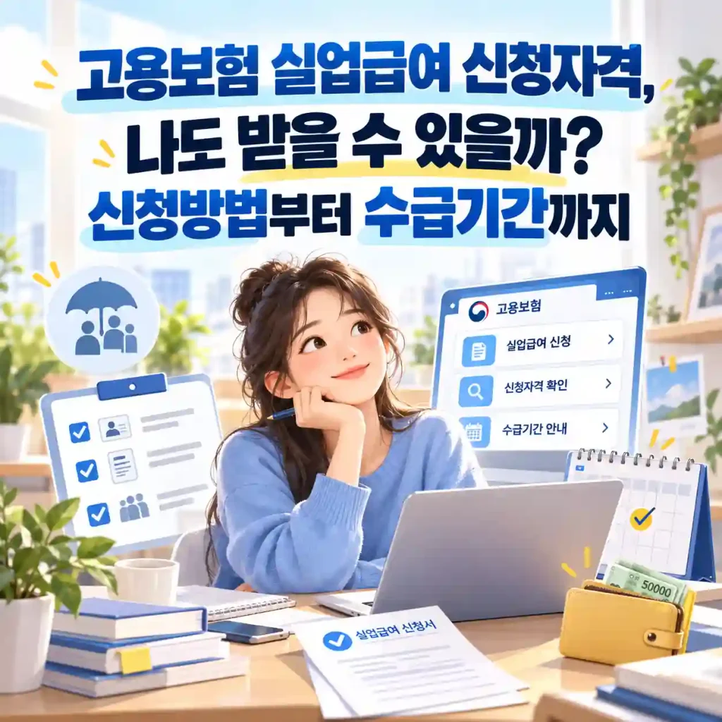 고용보험 실업급여 신청자격과 신청방법, 수급기간을 확인하는 모습