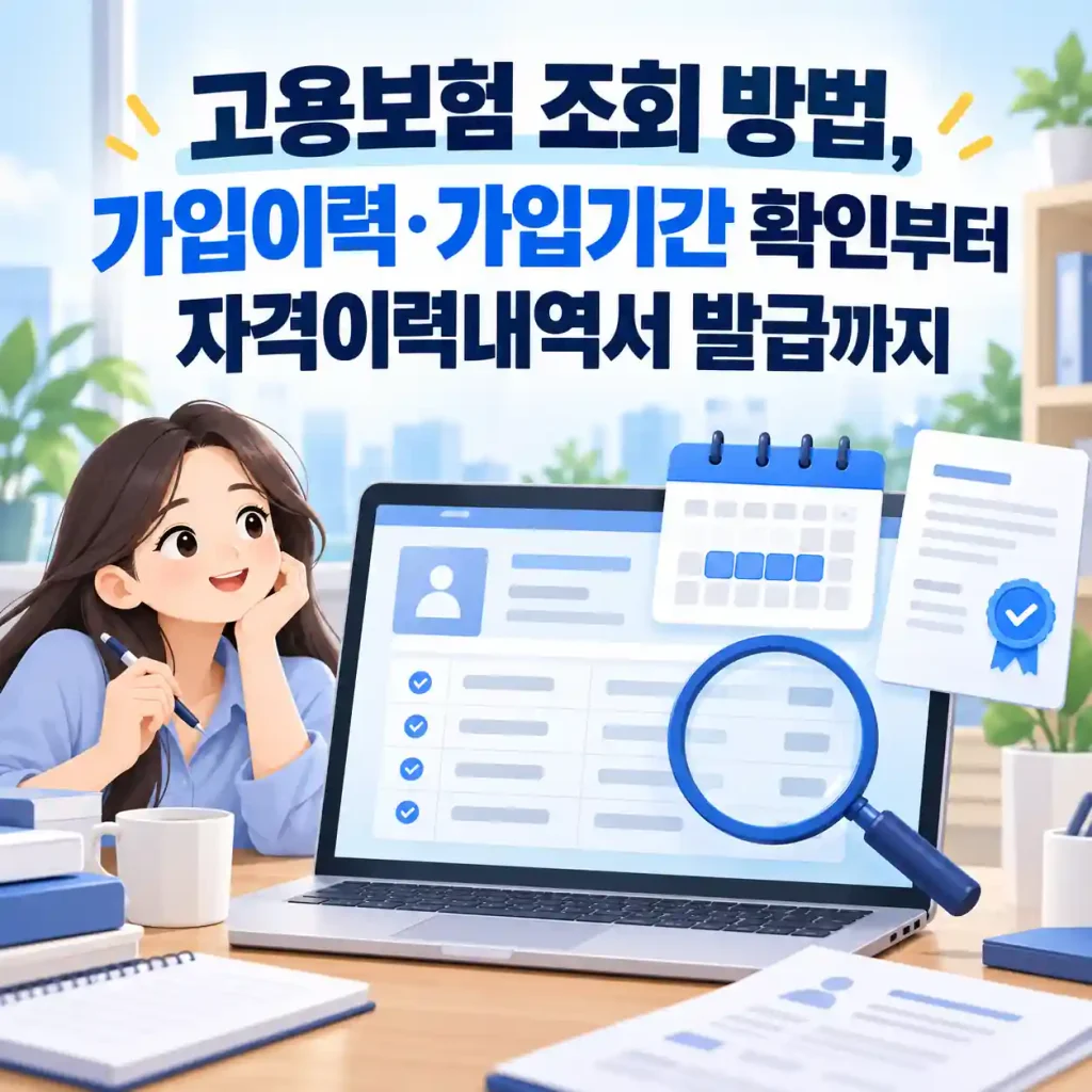 고용보험 조회로 가입이력과 가입기간을 확인하고 자격이력내역서를 발급하는 방법 안내 이미지