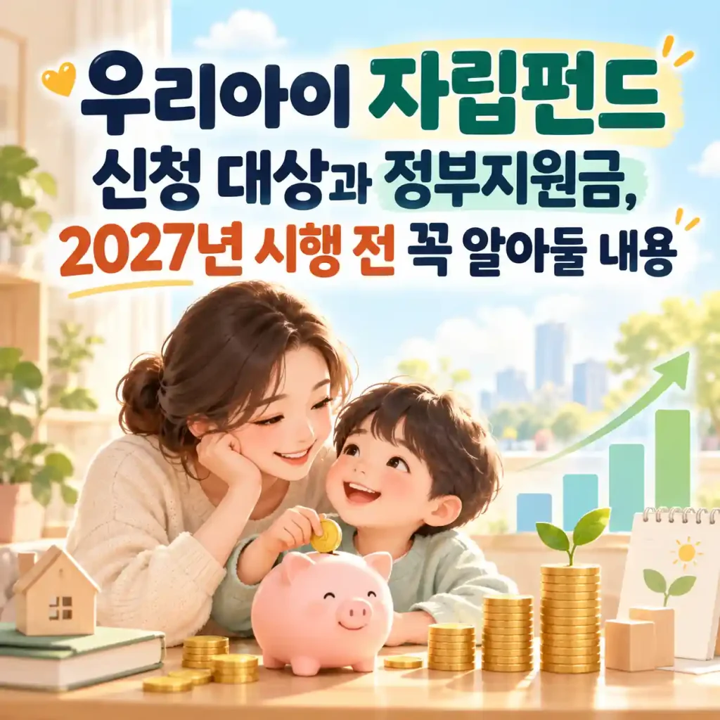 우리아이 자립펀드 신청 대상과 정부지원금을 안내하는 이미지